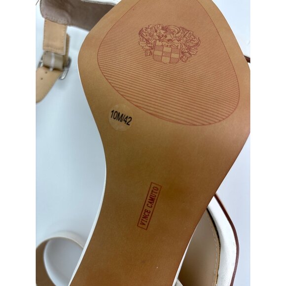Vince Camuto Bendiva Ankle Strap Mary Jane Heel Sandal Shoe White Size 10 NWOB - Picture 6 of 6
